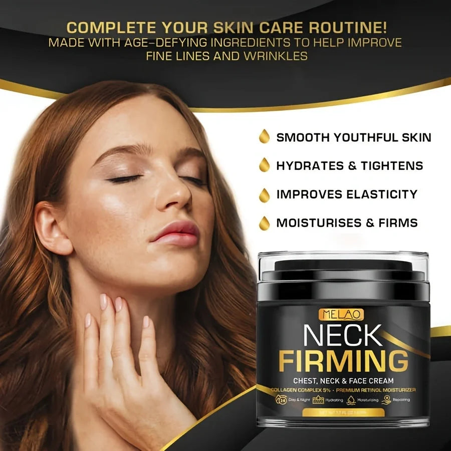 Revitalize & Firm: MELAO Neck Firming Cream with Retinol, Collagen Peptides & Hyaluronic Acid – Day & Night Hydrating Face Moisturizer